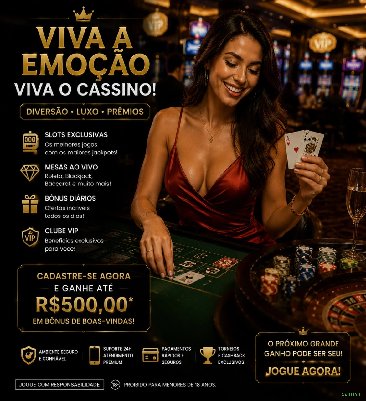 Cassino ao Vivo 9981Bet - Dealers Brasileiros Profissionais